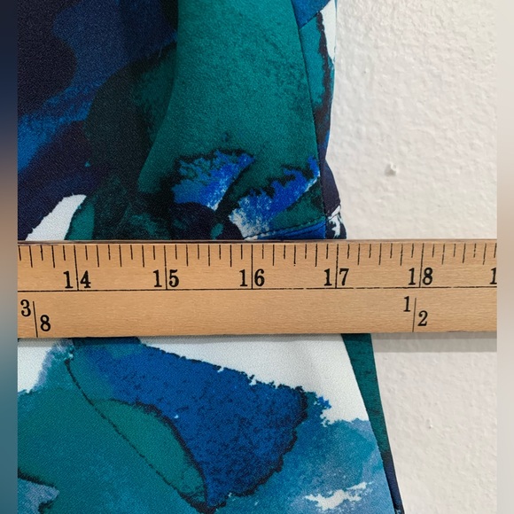 Vince Camuto Office Career Party Blue Green Watercolor Sleeveless Dress Plus 14 - Picture 7 of 9
